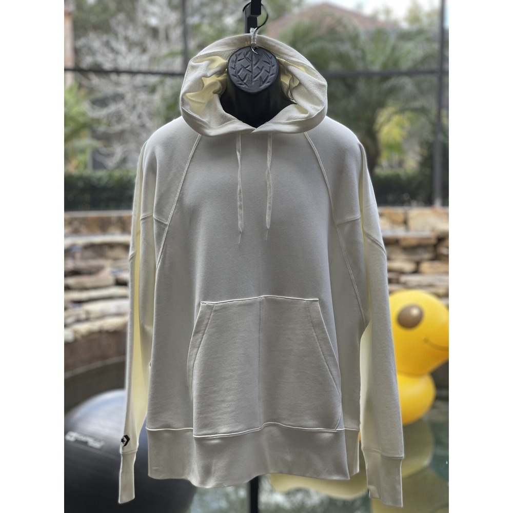 Converse Unisex Shapes III Hoodie - Designer White Pullover Sweatshirt New